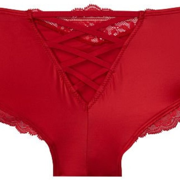 VS VERY SEXY Micro Lace-Up Cheeky Panty Red Sexy Absolutely Gorgeous! NWT - Picture 11 of 14